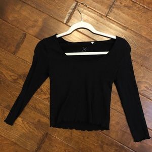 Pacsun Black Lettuce Edged Shirt